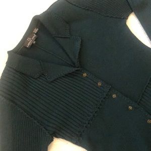 CAROLE LITTLE DARK GREEN SWEATER DRESS